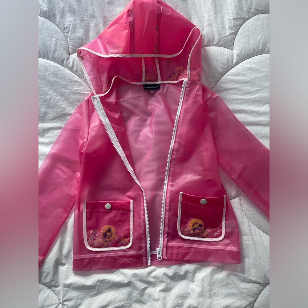 Andy & Evan Pink Kids Rain Jacket with Hood